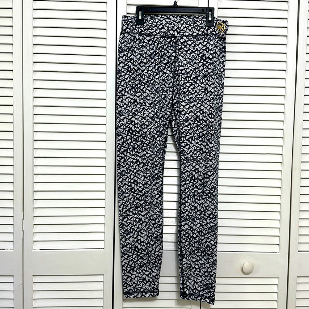 Michael Michael Kors Unique Abstract Print Mid-rise Ankle Leggings Blue Medium